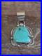 Native American Sterling Silver & Turquoise Pendant Cleveland