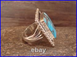 Native American Sterling Silver & Turquoise Square Ring by Yazzie Size 9