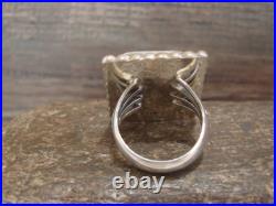 Native American Sterling Silver & Turquoise Square Ring by Yazzie Size 9