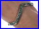 Native American Sterling/turquoise Chip channel inlay cuff bracelet h