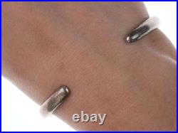 Native American Sterling/turquoise Chip channel inlay cuff bracelet h