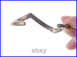 Native American Sterling/turquoise Chip channel inlay cuff bracelet h