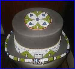 Native American Style Beaded Felt Top Hat