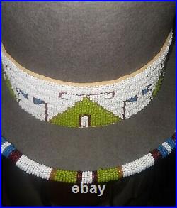 Native American Style Beaded Felt Top Hat