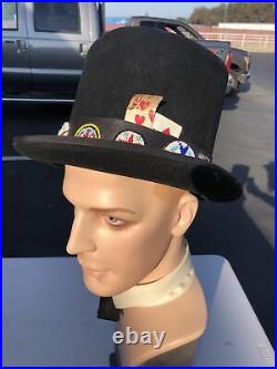 Native American Style Beaded Top Hat Felt w Bead Work Dorfman Pacific Stictim