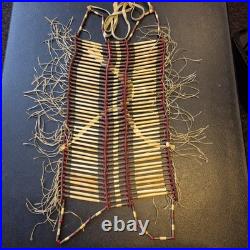 Native American Style Handmade 40 Row WHITE Hair Pipe Red Beaded BREASTPLATE