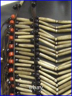 Native American Style Handmade Regalia Antiqued Hairpipe Red Beaded BREASTPLATE