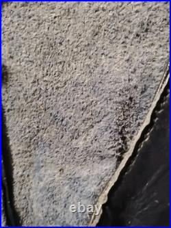 Native American Style Leather War Shirt Blue with Fringe Beaded size XL in GUC