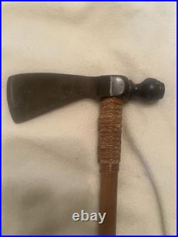 Native American Style Pipe Tomahawk with Iron Head Leather-Wrapped Grip, Horn Tip