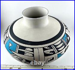 Native American Style Southwestern Art Pottery Jar Jug Vase Signed 10 Diameter