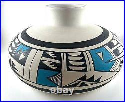 Native American Style Southwestern Art Pottery Jar Jug Vase Signed 10 Diameter