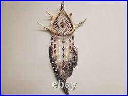 Native American-Style Whitetail Deer Antler Dream Catcher