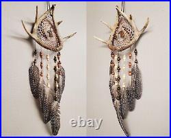 Native American-Style Whitetail Deer Antler Dream Catcher