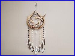 Native American-Style Whitetail Deer Antler Dream Catcher, Tiger's Eye, Quartz