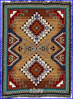 Native American Throw Blanket Tribal Indian Style Cotton Body Bed Couch Cover Wr