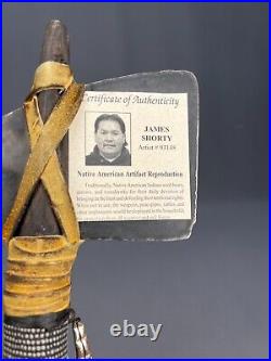 Native American Tomahawk By James Shorty Vintage Reproduction 13 1/2 Axe withCOA