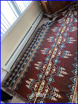 Native American Tribal Indian 10'x5'Blanket Throw Rug Woven Cotton Tapestry HUGE