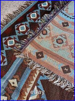 Native American Tribal Indian 10'x5'Blanket Throw Rug Woven Cotton Tapestry HUGE