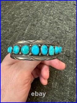 Native American Turquoise and Sterling Silver Bracelet Hand made & signed