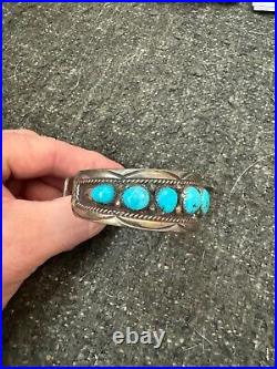 Native American Turquoise and Sterling Silver Bracelet Hand made & signed