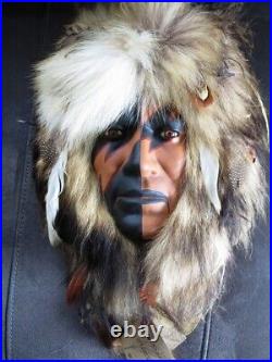 Native American Warrior Wall Plaque Shaman, Medicine Man, Handmade and Unique