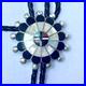 Native American Western Zuni Signed Bolo Pauline Lonjose VTG Sterling Silver MOP