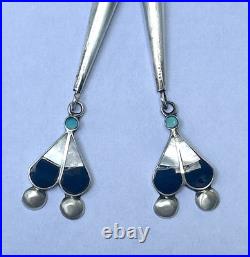 Native American Western Zuni Signed Bolo Pauline Lonjose VTG Sterling Silver MOP
