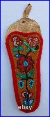 Native American inspired wall scissor pocket brain tanned leather Ojibwe style