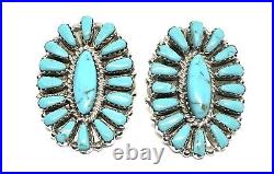 Native American sterling silver Navajo Turquoise Cluster Post earrings