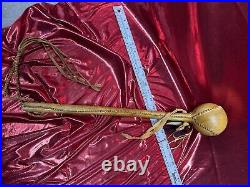 Native American style hardwood Ballheaded Warclub, Rawhide covered