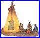Native Americans with Lighting Tipi Collectible Indian Decoration Statue