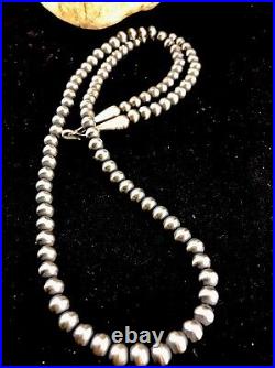 Native POPULAR Navajo 4mm Sterling Silver Beads Necklace 21 Sale