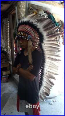 Native american headdress kalkun, aztec warrior headdress, indian turkey feather