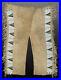 Natives American Suede Leather Cowboy Sioux Indian Beaded Leggings L709