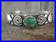 Navajo 1/2 Sterling Silver & Turquoise Petroglyph Bracelet Signed Alex Sanchez