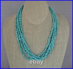 Navajo 5 Strand Sleeping Beauty Turquoise Mini Nugget Necklace Choker 19