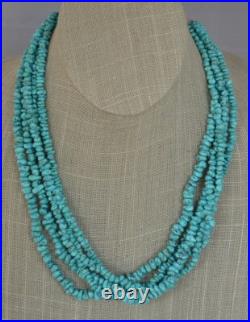 Navajo 5 Strand Sleeping Beauty Turquoise Mini Nugget Necklace Choker 19