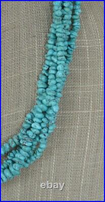 Navajo 5 Strand Sleeping Beauty Turquoise Mini Nugget Necklace Choker 19