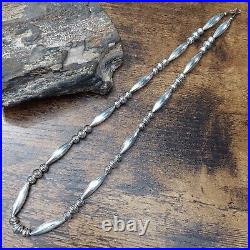 Navajo Bench Melon Bead Necklace Vintage Old Sterling Foxtail 20