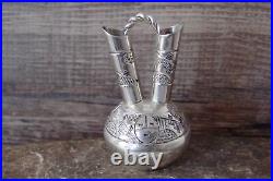 Navajo Hand Stamped Sterling Silver Wedding Vase Miniature