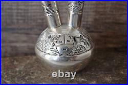 Navajo Hand Stamped Sterling Silver Wedding Vase Miniature
