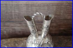 Navajo Hand Stamped Sterling Silver Wedding Vase Miniature