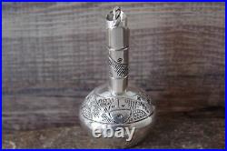 Navajo Hand Stamped Sterling Silver Wedding Vase Miniature