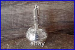 Navajo Hand Stamped Sterling Silver Wedding Vase Miniature