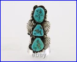 Navajo Handmade Ring 925 Silver Hand Cut Turquoise Native Artist C. 80's