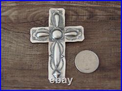 Navajo Indian Sterling Silver Cross Pendant Signed Yazzie