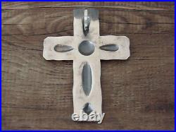 Navajo Indian Sterling Silver Cross Pendant Signed Yazzie