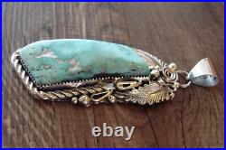 Navajo Indian Sterling Silver Turquoise Pendant Thomas