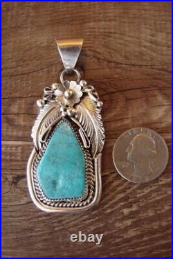 Navajo Indian Sterling Silver Turquoise Pendant Thomas