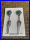 Navajo Native American Indian Sterling Silver Feather Earrings Turquoise